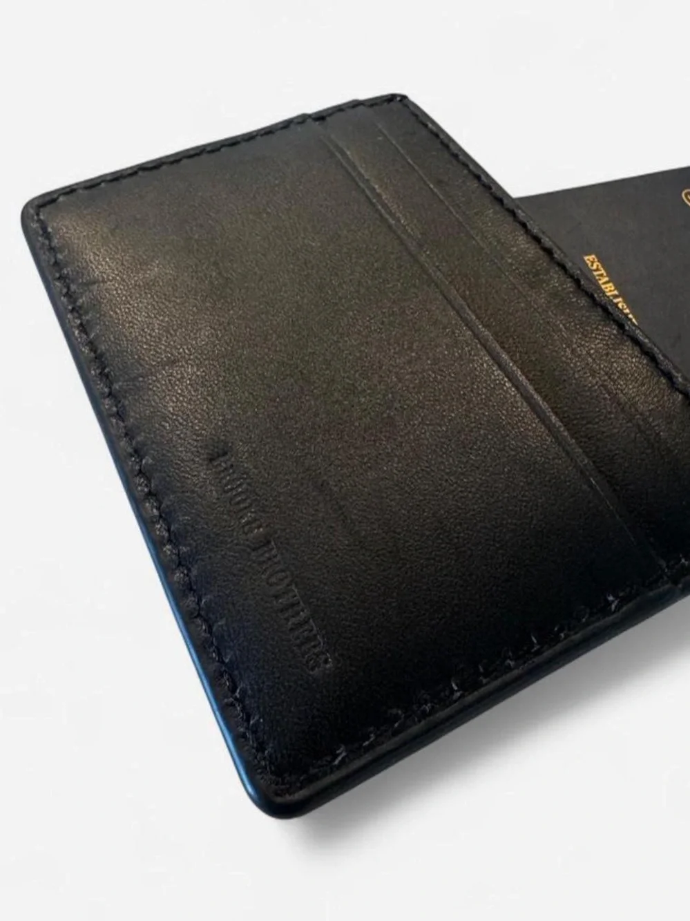 [New] Brooks Brothers Black Sheep Leather Slim Card Sleeve